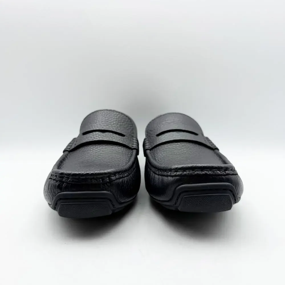 Coach Mens Luca Driver Loafer US 7.5 EU 40.5 Black Leather Slip On Round Toe NIB
